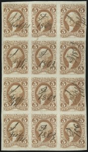 Sale 1089, Lot 326, First Issue Blocks and Record-Size Multiples, Imperforate, 1c-60c