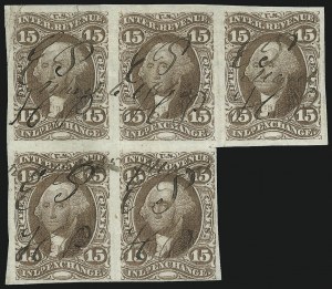 Sale 1089, Lot 331, First Issue Blocks and Record-Size Multiples, Imperforate, 1c-60c