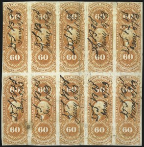 Sale 1089, Lot 350, First Issue Blocks and Record-Size Multiples, Imperforate, 1c-60c