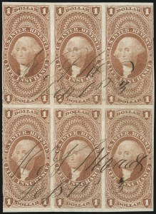 Sale 1089, Lot 356, First Issue Blocks and Record-Size Multiples, Imperforate, $1.00-$200.00