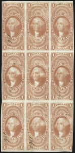 Sale 1089, Lot 358, First Issue Blocks and Record-Size Multiples, Imperforate, $1.00-$200.00