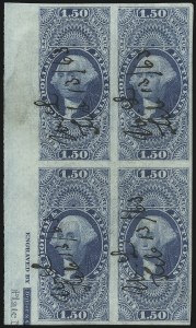 Sale 1089, Lot 362, First Issue Blocks and Record-Size Multiples, Imperforate, $1.00-$200.00