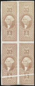 Sale 1089, Lot 368, First Issue Blocks and Record-Size Multiples, Imperforate, $1.00-$200.00