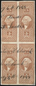 Sale 1089, Lot 371, First Issue Blocks and Record-Size Multiples, Imperforate, $1.00-$200.00
