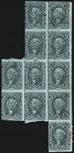 Sale 1089, Lot 393, First Issue Blocks and Record-Size Multiples, Part Perforated