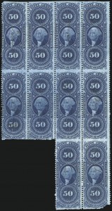 Sale 1089, Lot 408, First Issue Blocks and Record-Size Multiples, Part Perforated