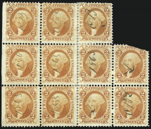 Sale 1089, Lot 421, First Issue Blocks and Record-Size Multiples, Perforated