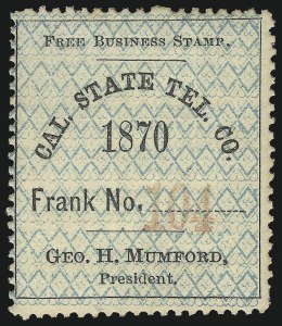 Sale 1090, Lot 1858, Telegraph Company Stamps