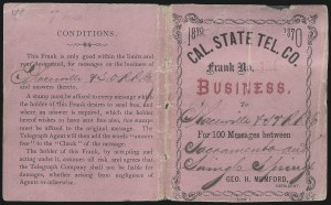 Sale 1090, Lot 1860, Telegraph Company Stamps