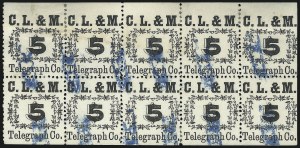 Sale 1090, Lot 1872, Telegraph Company Stamps