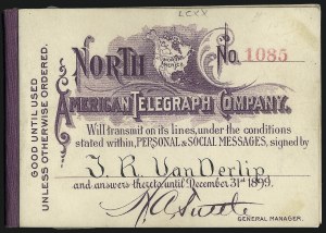 Sale 1090, Lot 1878, Telegraph Company Stamps