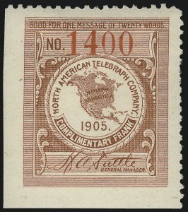 Sale 1090, Lot 1885, Telegraph Company Stamps