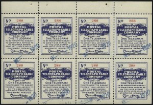 Sale 1090, Lot 1909, Telegraph Company Stamps, cont.