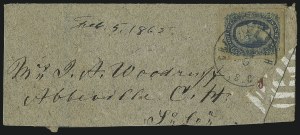 Sale 1090, Lot 2457, Confederate States: General Issues on-Cover