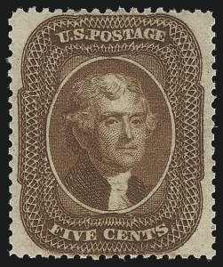 Sale 1092, Lot 1032, 1857-60 Issue and 1875 Reprint of 1857 Issue (Scott 18-47)