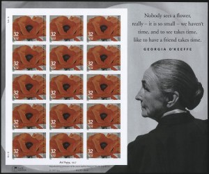 Sale 1092, Lot 1394, 1922-29 and Later Issues (Scott 551-3069a), 32c Georgia O'Keefe, Imperforate (3069a) Sale 1092, Lot 1394, 1922-29 and Later Issues (Scott 551-3069a)