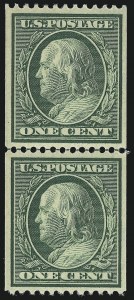 Sale 1093, Lot 110, 1908-10 Washington-Franklin Coils (Scott 348-356)