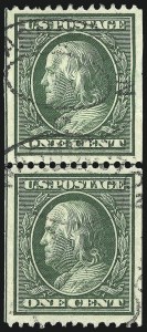Sale 1093, Lot 112, 1908-10 Washington-Franklin Coils (Scott 348-356)