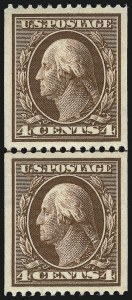 Sale Number 1093, Lot Number 118, 1908-10 Washington-Franklin Coils (Scott 348-356)