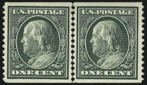 Sale 1093, Lot 128, 1908-10 Washington-Franklin Coils (Scott 348-356)