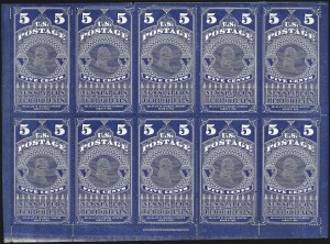 Sale 1094, Lot 159, Newspapers & Periodicals: 1865 Issue and 1875 Reprints (Scott PR1-PR7)