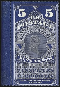 Sale 1094, Lot 160, Newspapers & Periodicals: 1865 Issue and 1875 Reprints (Scott PR1-PR7)