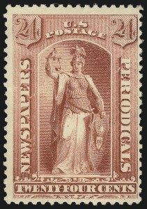 Sale 1094, Lot 224, Newspapers & Periodicals: 1879-85 Issues (Scott PR58-PR88), 24c Red, 1879 Issue (PR64) Sale 1094, Lot 224, Newspapers & Periodicals: 1879-85 Issues (Scott PR58-PR88)