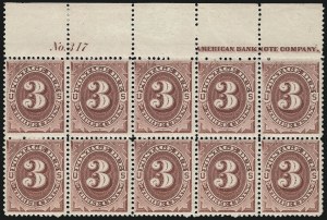 Sale 1094, Lot 63, Postage Due: 1879-91 Issues (Scott J1-J28)