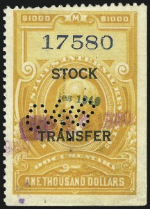 Sale 1096, Lot 1009, Stock Transfer, Wine, Silver Tax, Balance of Revenues