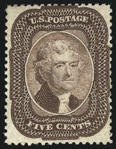 Sale 1096, Lot 64, 5c-10c 1857-60 Issue (Scott 27-35)