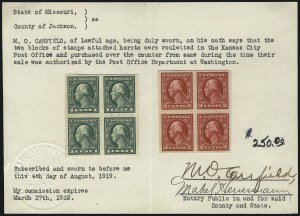 Sale 1096, Lot 660, 1912-14 Washington-Franklin Issue (Scott 405-423D)