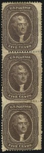 Sale 1096, Lot 72, 5c-10c 1857-60 Issue (Scott 27-35)