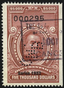 Sale 1096, Lot 997, 1898 Spanish-American War, Documentary, Proprietary Revenue Issues