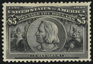 Sale 1107, Lot 326, 50c-$5.00 1893 Columbian Issue (Scott 240-245)