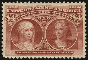 Sale 1107, Lot 340, 50c-$5.00 1893 Columbian Issue (Scott 240-245)