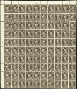 Sale 1107, Lot 757, Complete Sheets and Panes