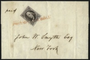 Sale 1109, Lot 327, 5c 1847 Issue, On-Cover (Scott 1)