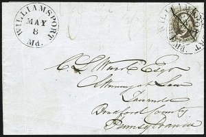 Sale 1109, Lot 343, 5c 1847 Issue, On-Cover (Scott 1)
