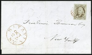 Sale 1109, Lot 346, 5c 1847 Issue, On-Cover (Scott 1)