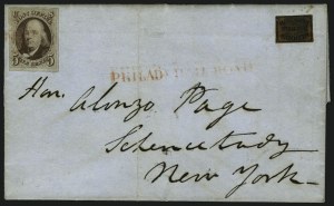 Sale 1109, Lot 352, 5c 1847 Issue, On-Cover, Cont. (Scott 1)