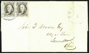 Sale 1109, Lot 358, 5c 1847 Issue, On-Cover, Cont. (Scott 1)