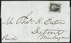 Sale 1109, Lot 366, 10c 1847 Issue, On-Cover (Scott 2)