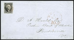 Sale 1109, Lot 368, 10c 1847 Issue, On-Cover (Scott 2)