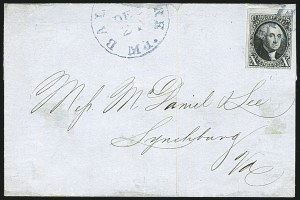 Sale 1109, Lot 370, 10c 1847 Issue, On-Cover (Scott 2)