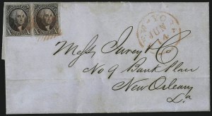 Sale 1109, Lot 373, 10c 1847 Issue, On-Cover (Scott 2)