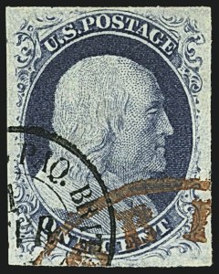 Sale 1109, Lot 390, 1c 1851-56 Issue, Off-Cover, Plate One Late (Scott 9)