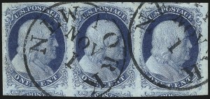 Sale 1109, Lot 394, 1c 1851-56 Issue, Off-Cover, Plate One Late (Scott 9)