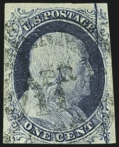 Sale 1109, Lot 404, 1c 1851-56 Issue, Off-Cover, Plates Two thru Four (Scott 7-8)