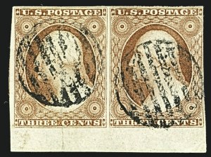 Sale 1109, Lot 412, 3c 1851-56 Issue, Off-Cover (Scott 10-11A)