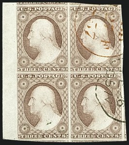 Sale 1109, Lot 419, 3c 1851-56 Issue, Off-Cover (Scott 10-11A)